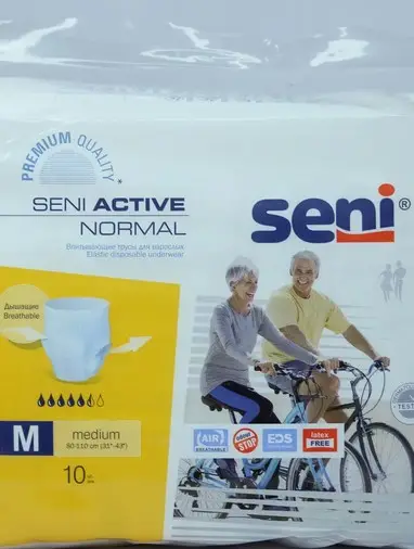 Seni Active Normal трусы впитывающие для взрослых Упаковка Размер M (80-110см) №10