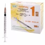 Шприц одноразовый инсулиновый Комплект U-100 1мл от SFM