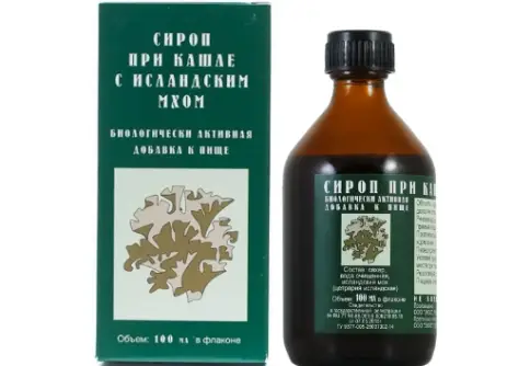Сироп при кашле с исландским мхом Флакон 100мл произодства Экофарм