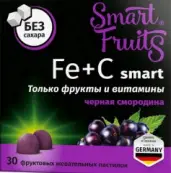 Смарт Smart Fruits Fe+C (железо+С) Пастилки жевательные фруктовые 2.5г №30 от Фармтек