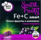 Смарт Smart Fruits Fe+C (железо+С) Пастилки жевательные фруктовые 2.5г №60 от Paradise Fruits/Фармтек
