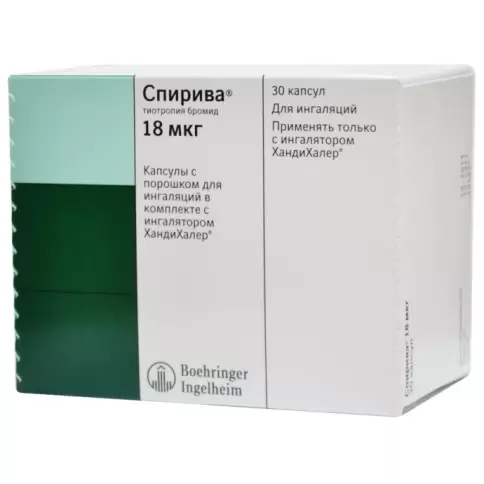 Спирива Порошок в капс.+ ингалятор 18мкг №30 в Долгопрудном