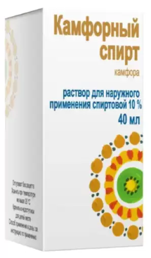 Спирт камфорный Флакон 10% 40мл произодства Ф. фабрика (Киров)