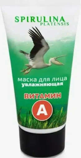 Спирулина Фитосила Маска для лица увлажняющая с витамином А Туба 150мл произодства Корвет Фарма ООО