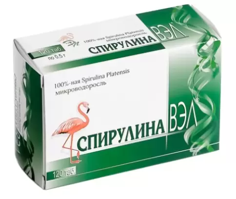 Спирулина ВЭЛ Таблетки 500мг №120 произодства В-Мин ООО