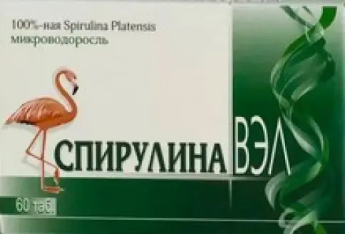 Спирулина ВЭЛ Таблетки 500мг №60 произодства В-Мин ООО