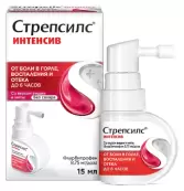 Стрепсилс Интенсив Спрей, вишня-мята 8.75мг/доза 15мл от Рекитт Бенкизер