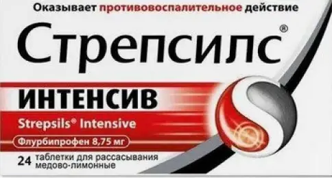 Стрепсилс Интенсив Таблетки д/рассасывания (мед-лимон) №24
