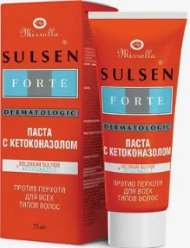 Сульсен Форте с кетоконазолом паста п/перхоти Туба 2% 75мл произодства Мирролла ООО