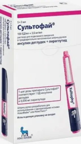 Сультофай Шприц-ручка 100ЕД+3.6мг/мл 3мл №5