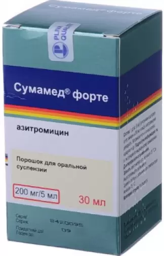 Сумамед форте Порошок д/суспензии 200мг/5мл 30мл (29.295г) в СПБ (Санкт-Петербурге)