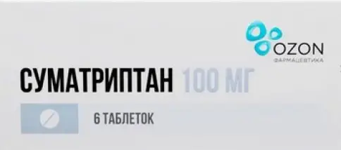 Суматриптан Таблетки 100мг №6 произодства Озон ФК ООО