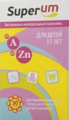 СуперУм (SuperUm) для детей 3-7 лет Таблетки жевательные №30 произодства ВТФ ООО