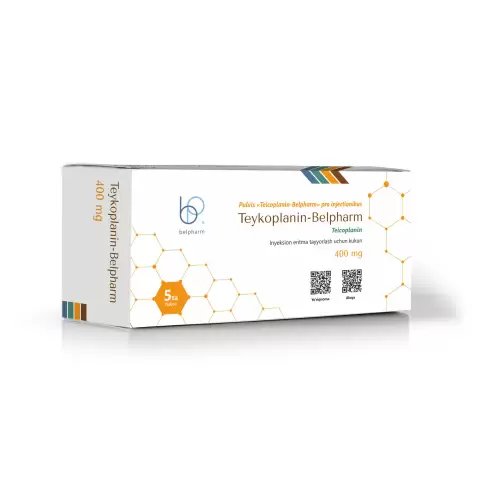 Тейкопланин Порошок для в/в и в/м введ. 400мг+р-ль произодства Джодас