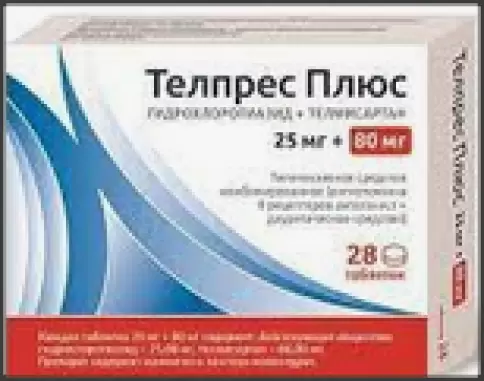 Телпрес Плюс Таблетки 80мг+25мг №28 произодства Ликонса Лаборатория