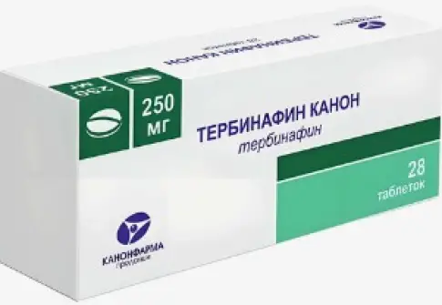 Тербинафин Таблетки 250мг №28 произодства Канонфарма Продакшн ЗАО