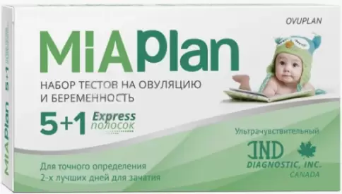 Тест на овуляцию OvuPlan Тест-полоски+тест на берем. №5+1 произодства Леб Интернациональ ЛЛС