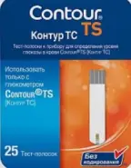Тест-полоски к глюкометру Контур ТС Упаковка №25 от Ваша аптека