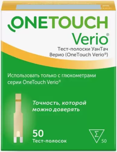 Тест-полоски к глюкометру УанТач Verio Упаковка №50 произодства Лайф Скан