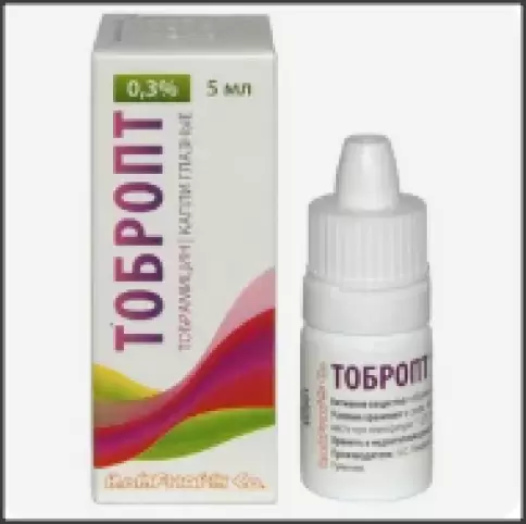 Тобропт Капли глазные 0.3% 5мл произодства Ромфарм Компани