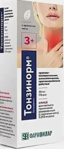 Тонзинорм Спрей 255мкг/доза 176доз 30мл произодства Вилар Фармцентр ЗАО