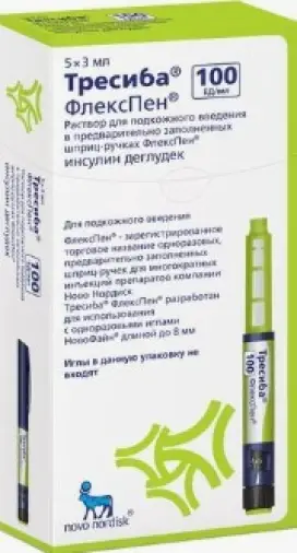 Тресиба ФлексПен Шприц-ручка 100 ЕД/мл 3мл №1 в Реутове