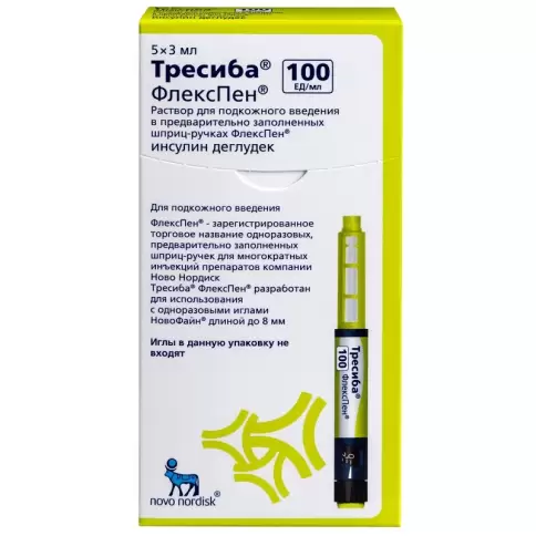 Тресиба ФлексПен Шприц-ручка 100 ЕД/мл 3мл №5