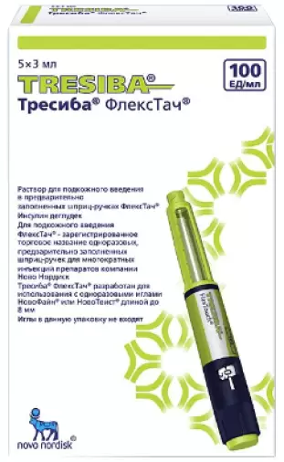 Тресиба ФлексТач Шприц-ручка 100 ЕД/мл 3мл №5