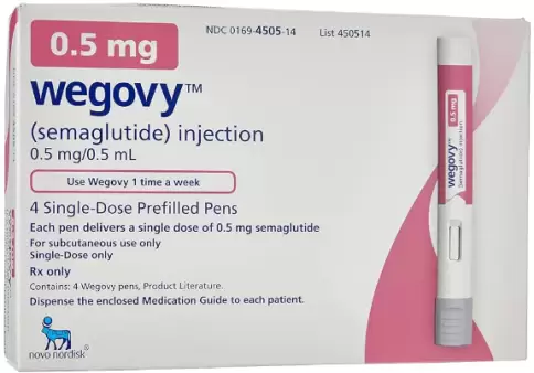 Вегови (Wegovy) Р-р для п/к введ. 0.5мг/0.5мл (1доза) №4 произодства Ново Нордиск