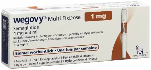 Вегови (Wegovy) Р-р для п/к введ. 1мг/0.75мл 3мл (4дозы) №1 произодства Ново Нордиск