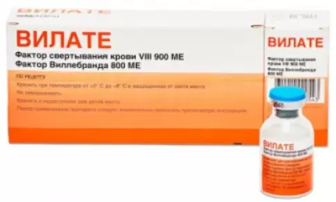 Вилате Порошок д/инъекций 900 МЕ+800 МЕ №1 произодства Октафарма