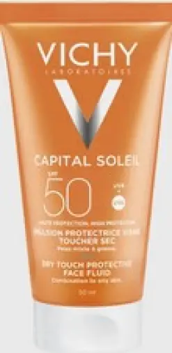 Виши Капитал Идеал Солей эмульсия матирующая Vichy Capital Ideal Soleil Туба (SPF 50) 50мл произодства Виши Лаб.