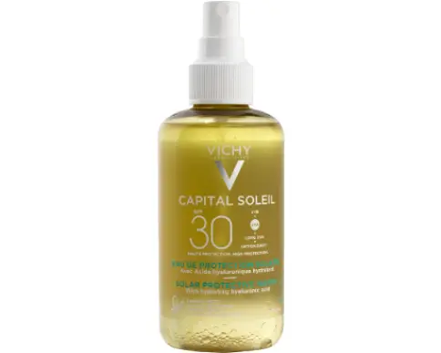 Виши Капитал Солей спрей солнцезащитный двухфазный увлажняющий Vichy Capital Soleil Флакон с дозатором (SPF 30+) 200мл произодства Виши Лаб.