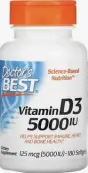 Витамин Д3 Капсулы 5000МЕ №180 от Doctors Best (Доктор Бест)