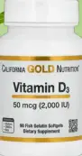 Витамин Д3 Капсулы из рыбьего желатина 2000МЕ №90 от California gold nutrition