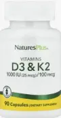 Витамин Д3+К2 Капсулы 1000МЕ+100мкг №90 от NaturesPlus