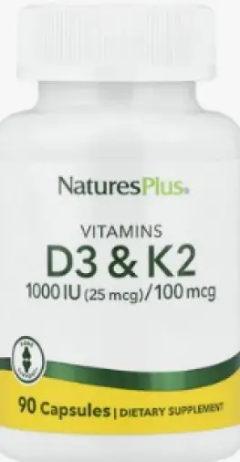 Витамин Д3+К2 Капсулы 1000МЕ+100мкг №90 произодства NaturesPlus