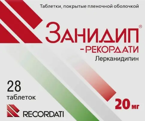 Занидип-Рекордати Таблетки 20мг №28 произодства Бушара Рекордати
