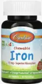 Железо хелат Таблетки жевательные (клубника) 15мг (30мг/2табл.) №60 от Carlson