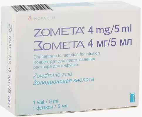 Зомета Концентрат д/инф.р-ра 4мг 5мл №1 произодства Фрезениус Каби